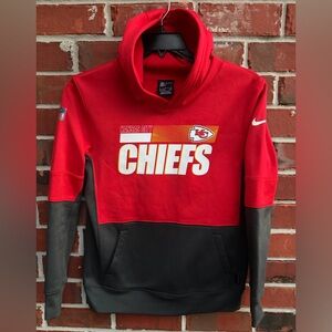 Kansas City Chiefs Nike DriFit OnField Apparel NFL Football Hooded Sweatshirt M4